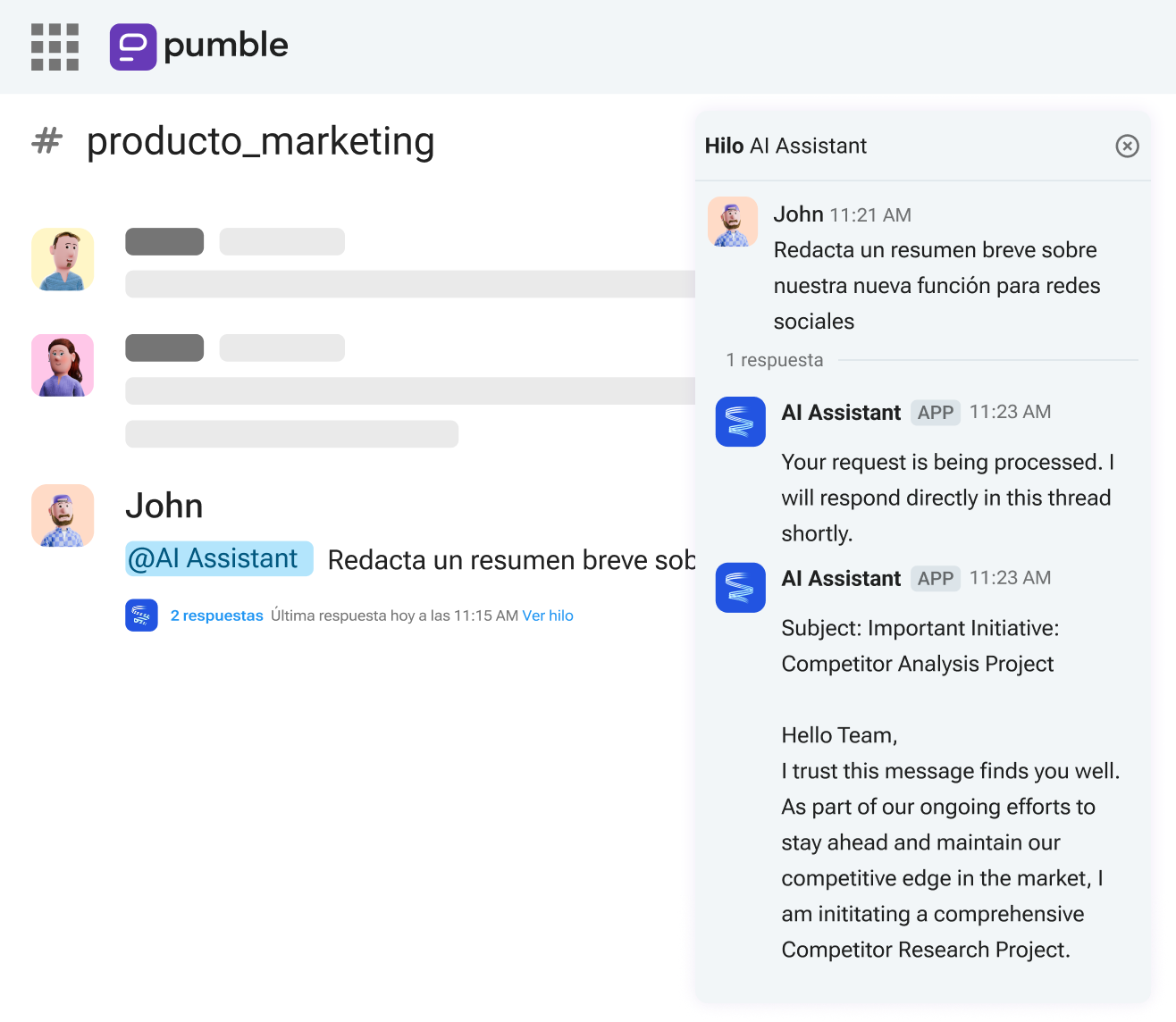 Combina Pumble con IA para simplificar tus flujos de trabajo