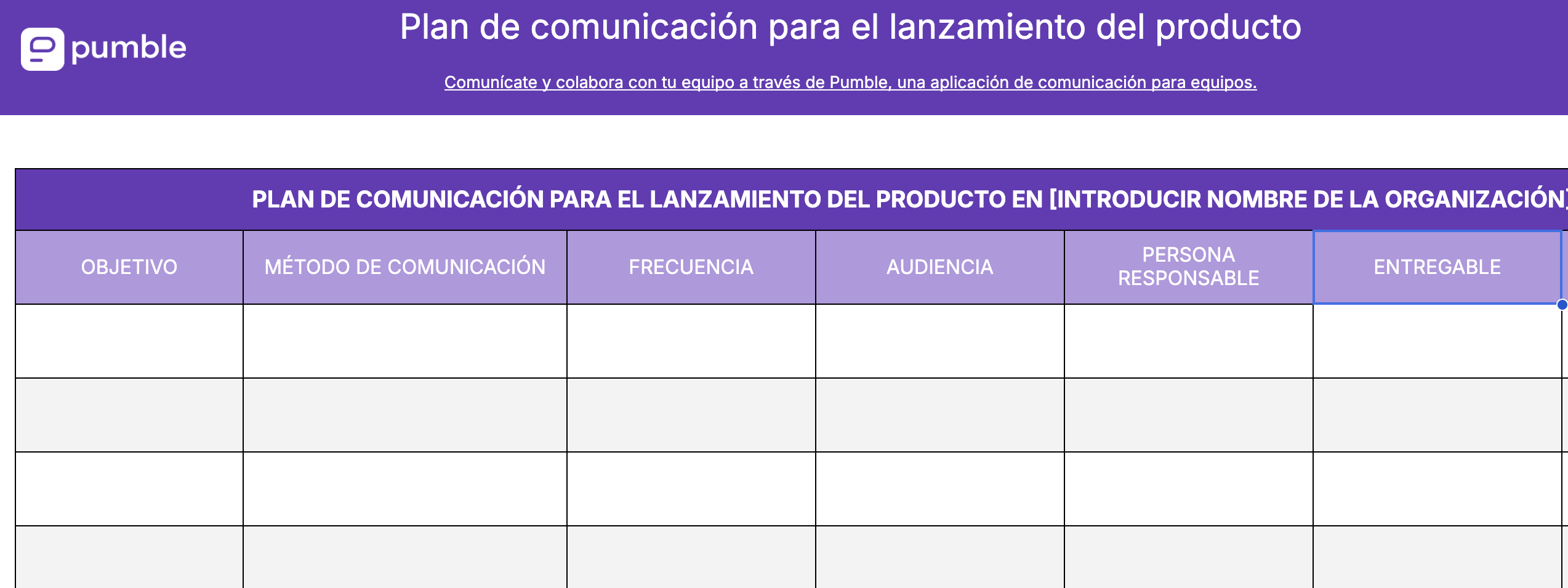 Ejemplo de plan de comunicación para el lanzamiento de un producto
