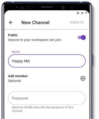 Create channels on android chat app
