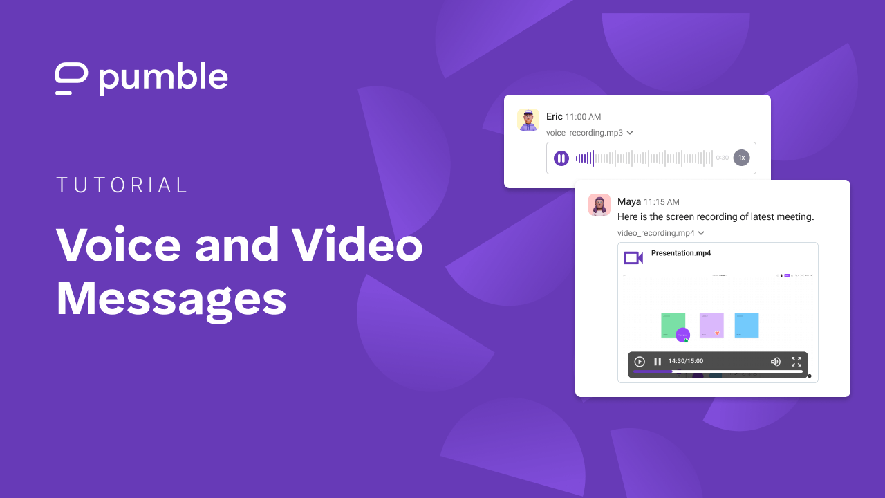 Record voice and video messages in Pumble video tutorial